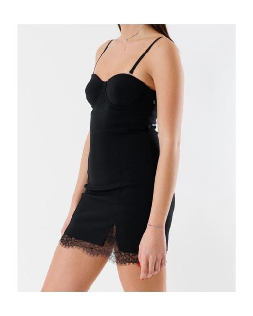 Patrizia Pepe Black Mini Crepe Sheath Dress