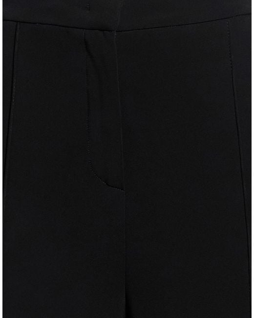 Max Mara Black Solid Stretch Wide-Leg Pants