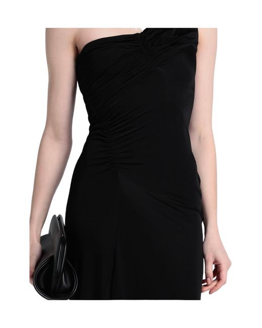 Saint Laurent Black Solid-Color Off-Shoulder Top
