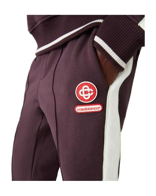 Casablanca Purple Logo Embroidered Patch Sweatpants for men