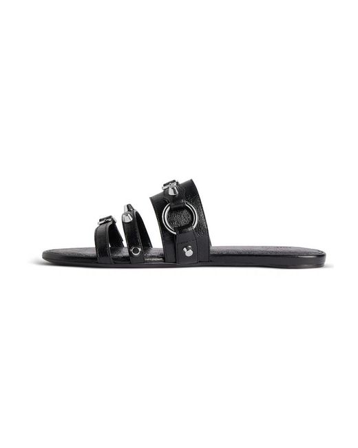Balenciaga White Stud Detailed Slip-On Sandals