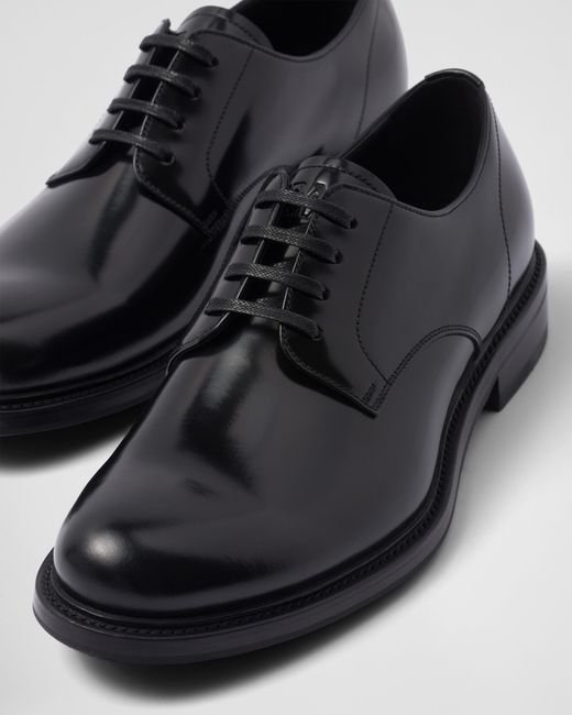 Prada Black Lace-Up Derby Shoes for men