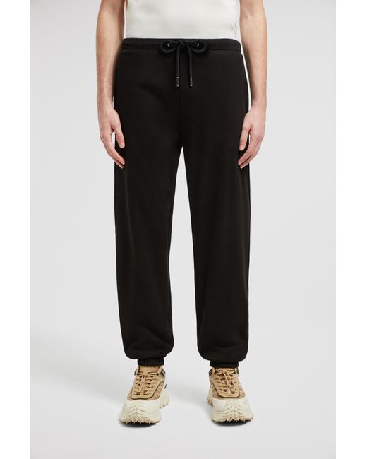 Moncler Black Logo Patch Drawstring Sweatpants for men