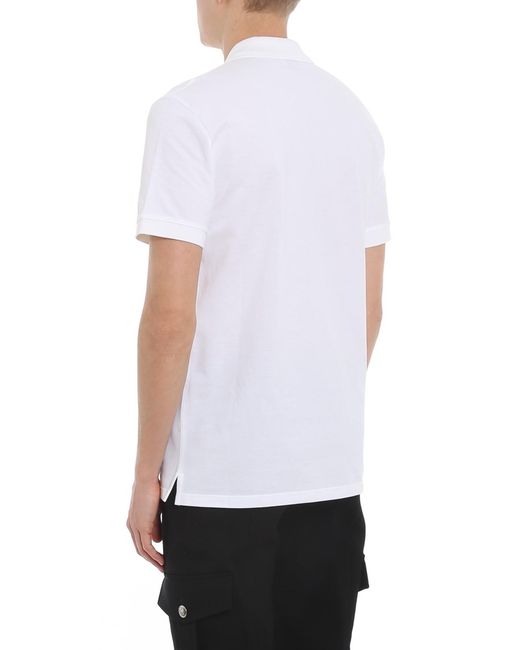 McQueen White Logo Short-Sleeved Polo Shirt for men