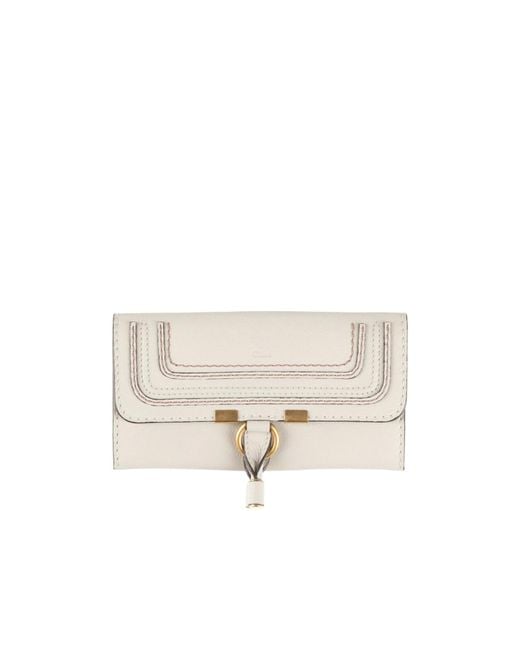 Chloé White Simple Leather Wallet