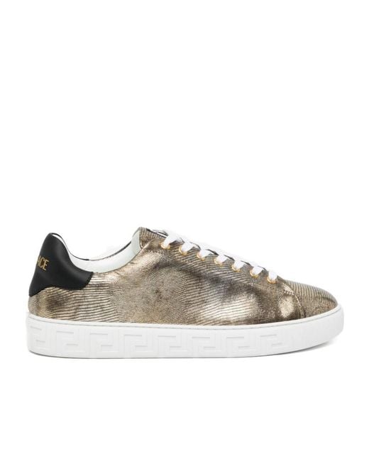 Versace Multicolor Greca Lizard-Effect Sneakers for men