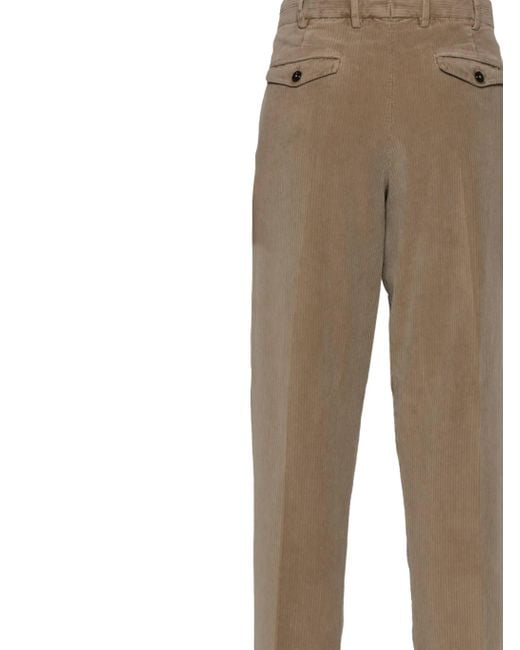 PT01 Natural Pt Torino Pleated Corduroy Pants for men