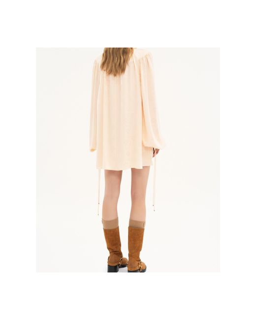 Chloé White Chloé Gathered Mini Dress