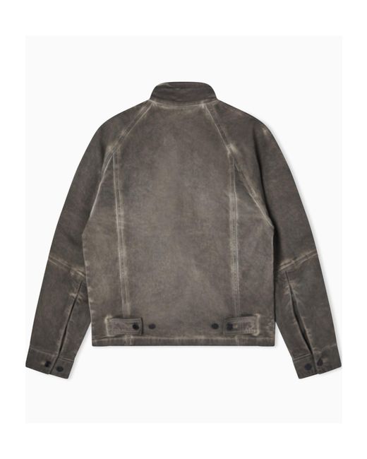 Emporio Armani Gray Stand-Collar Workwear Jacket for men