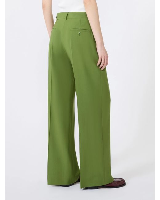 Weekend by Maxmara Green Wool Wide Leg Pants