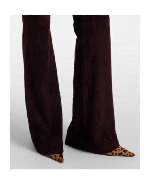 Stouls Purple Laurent Suede Flared Pants