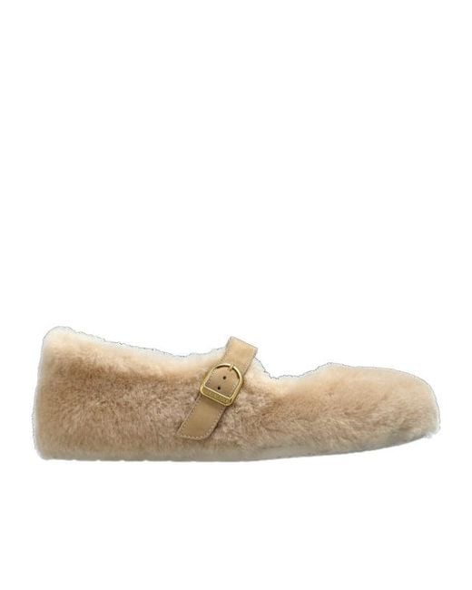 Birkenstock Natural Buckle Flats
