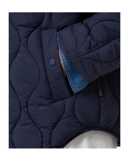 Closed Blue Quilted Oversized Jacket