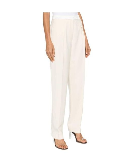 Forte_forte White Pleat-Detail High-Waist Trousers