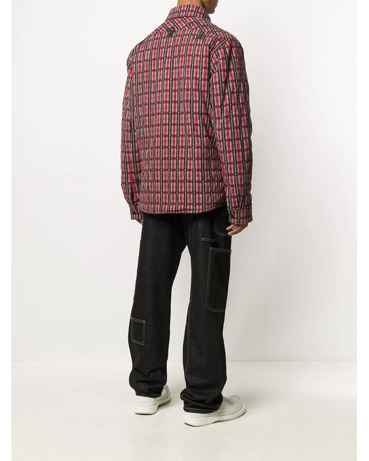 Off-White c/o Virgil Abloh Red Checked Hooded Jacket for men
