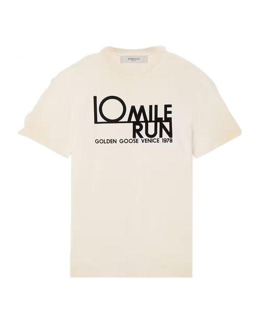 Golden Goose Deluxe Brand White Logo-Print T-Shirt for men