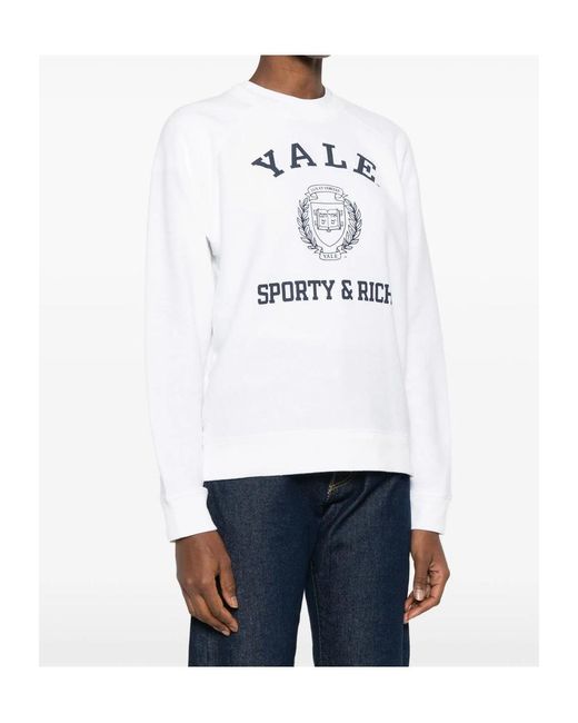 Sporty & Rich White Logo-Print Sweatshirt