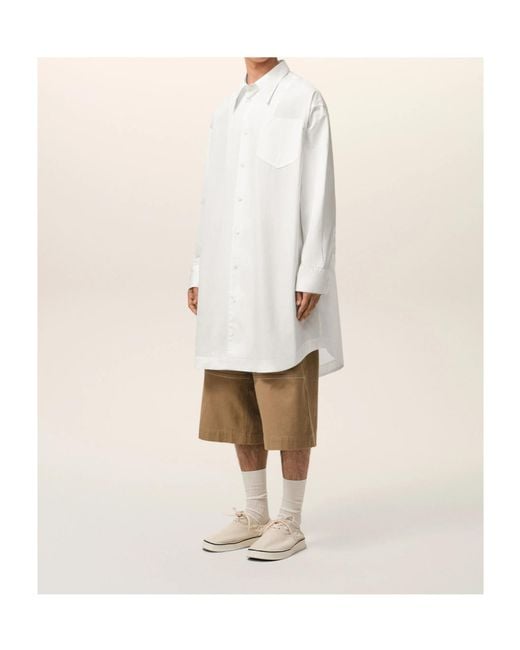AMI White Ami Ami De Coeur Wide Shirt Dress for men