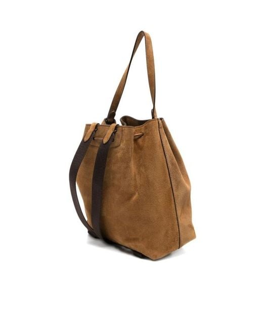 The Row Brown Drawstring-Fastening Suede Backpack