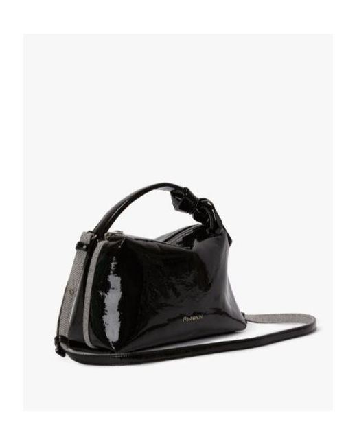 J.W. Anderson Black Corned Coated-Finish Denim Shoulder Bag