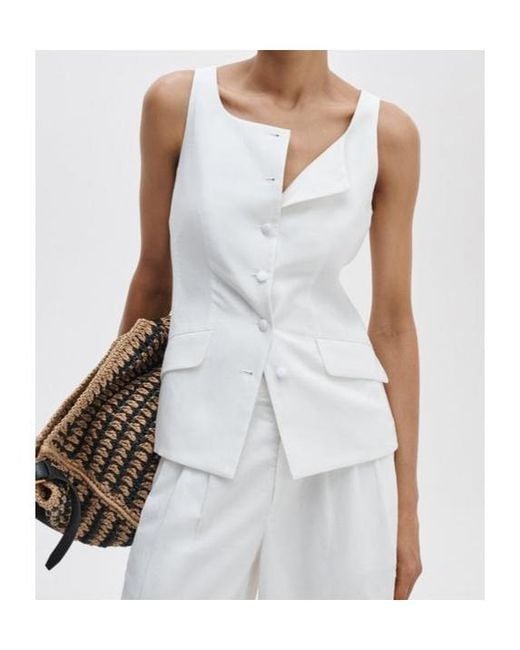 Rag & Bone White Lola Boatneck Vest