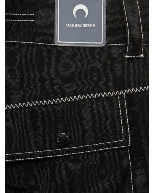 MARINE SERRE Black Cargo Casual Pants for men