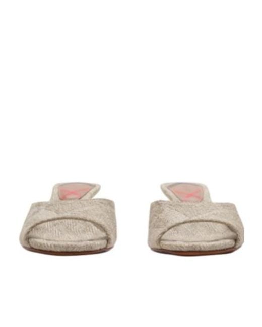 Burberry Natural Mews Checked Slip-On Mules