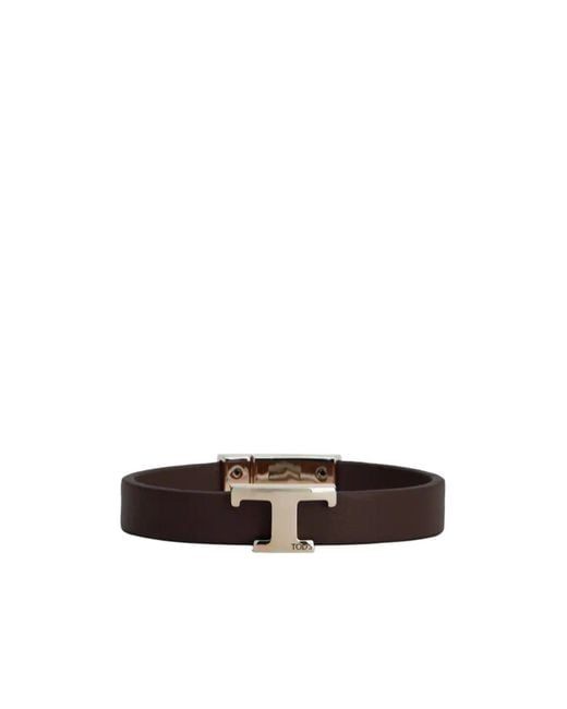 Tod's White Timeless Logo Plaque Bracelet for men