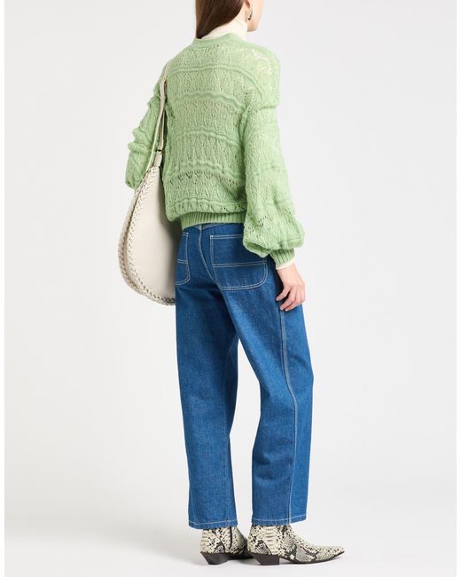 Farm Rio Green Solid Color Knit Cardigan
