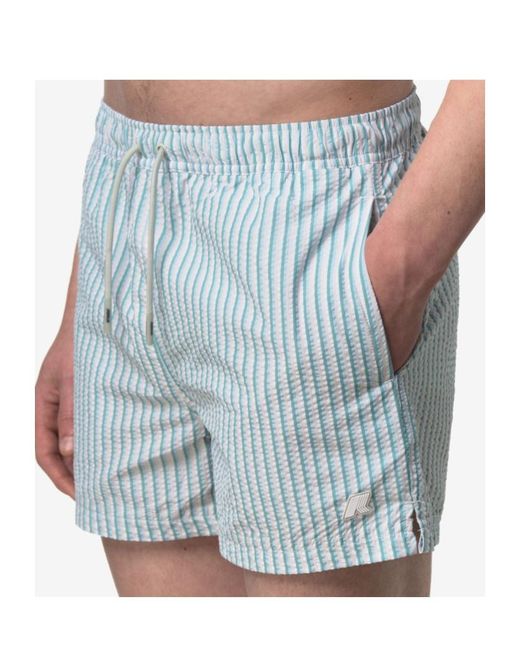 K-Way Blue Hazel Multistripes Beach for men