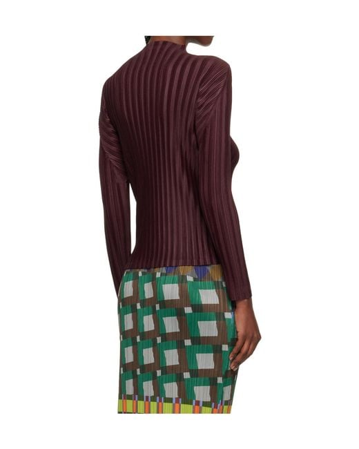 Pleats Please Issey Miyake Purple Rib Pleats January Knitwear