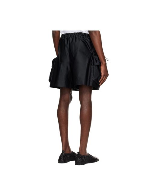 Simone Rocha Black Tooling Flip-Up Shorts for men