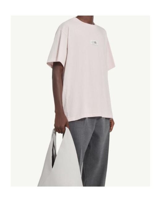 MM6 by Maison Margiela White Logo Patch T-Shirt for men