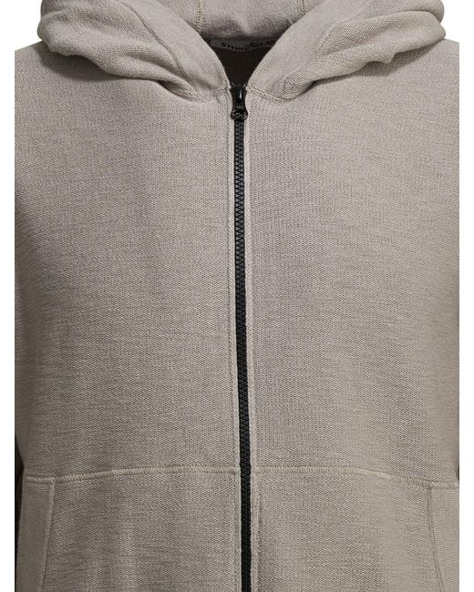 Stone Island Gray Logo Patch Zip-Up Jacket for men