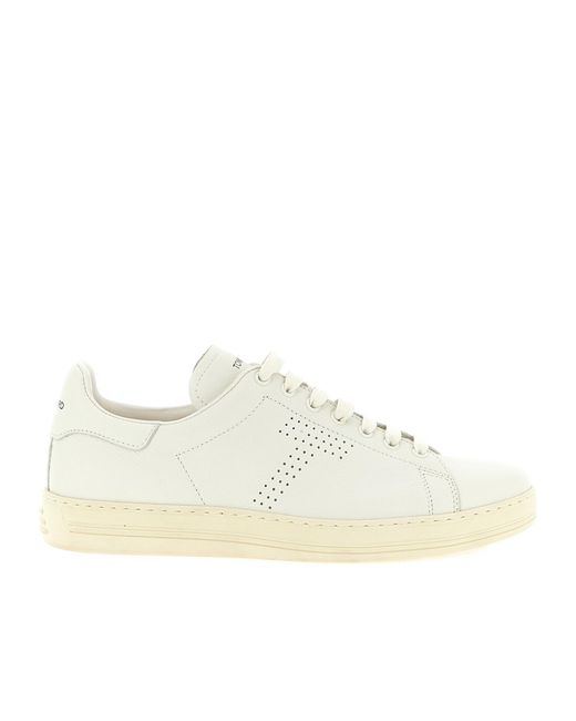 Tom Ford White Warwick Lace-Up Sneakers for men