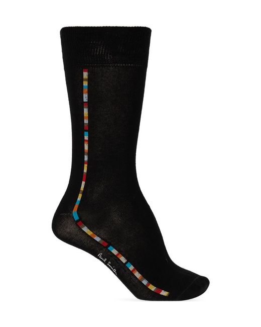 Paul Smith Black Pack Of Three Stripe Detailed Socks for men