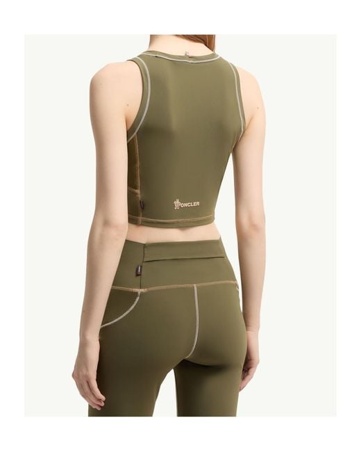 Moncler Green Grenoble Polartec Crop Performance Top