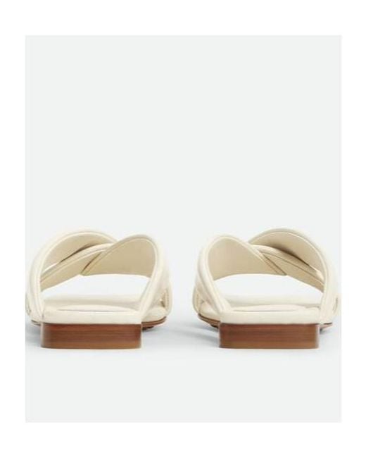Bottega Veneta White Riva Flat Sandals