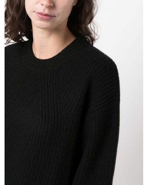 P.A.R.O.S.H. Black Ribbed-Knit Cashmere Jumper