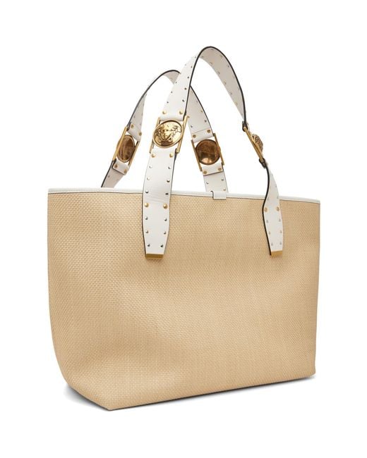 Versace Natural Rivière Large Raffia Tote