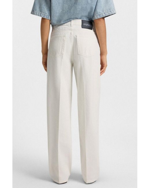 Boss White Wide-Leg Jeans