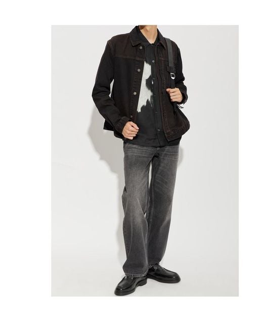 AllSaints Black Vintage Faded Denim Jacket for men