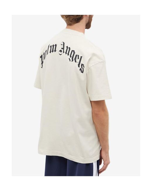 Palm Angels White Skull-Print T-Shirt for men