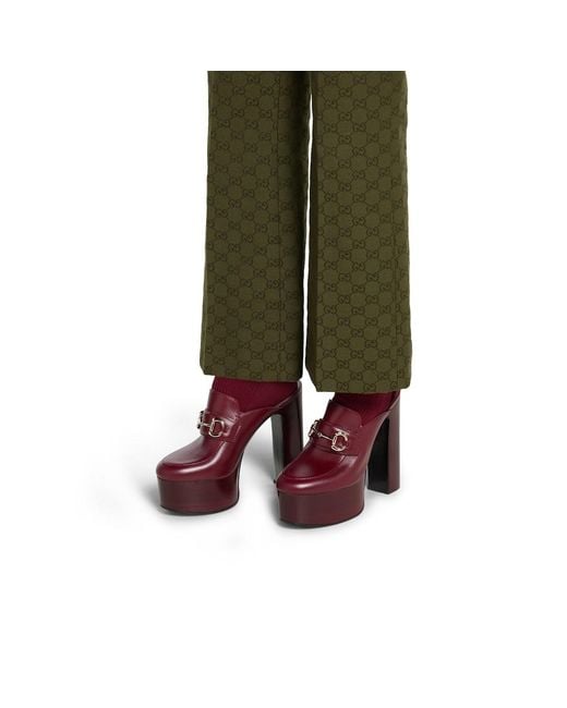 Gucci Purple Platform Mule With Horsebit