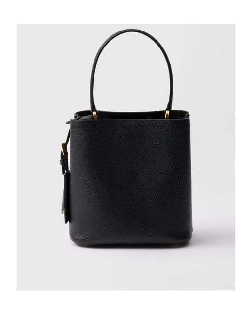 Prada Black Triangle-Logo Bucket Bag
