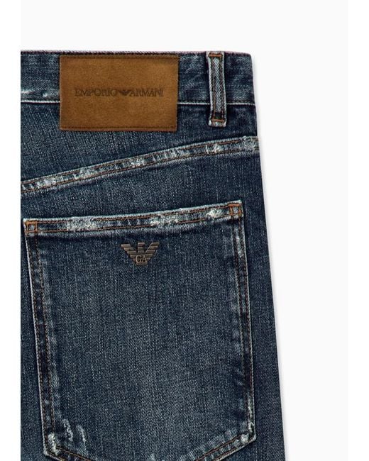Emporio Armani Blue Straight-Leg Jeans for men