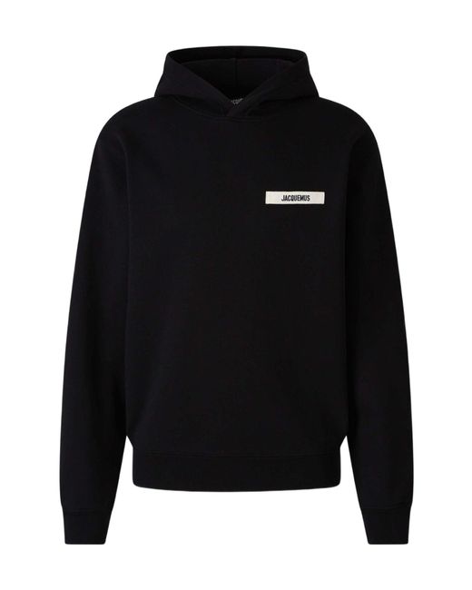 Jacquemus Black Long-Sleeved Hoodie for men