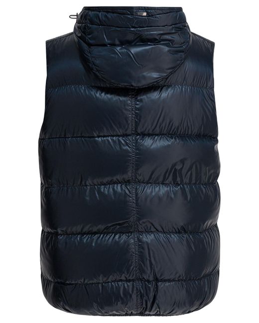 Herno Blue Hooded Quilted Gilet for men