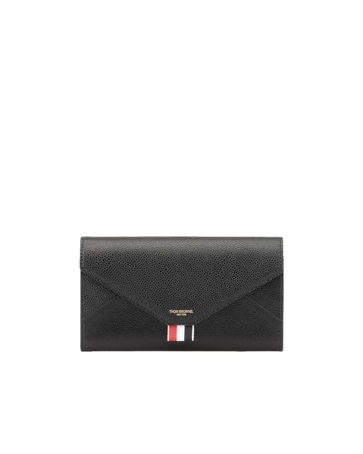 Thom Browne Gray Logo Printed Envelope Continental Wallet
