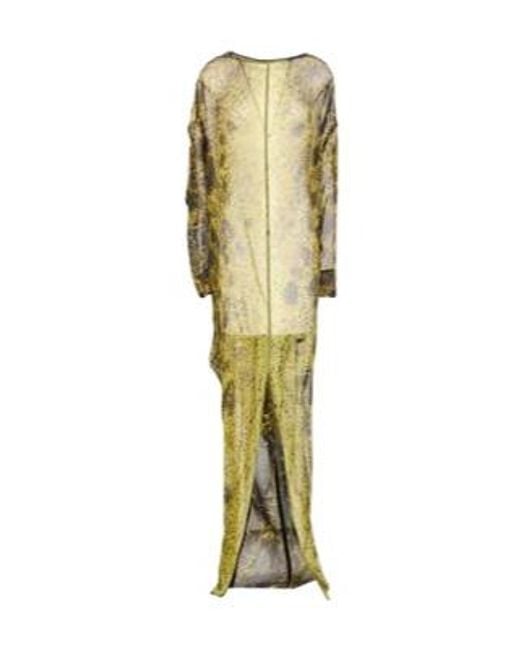 Rick Owens Metallic Chiffon Long-Sleeved Dress